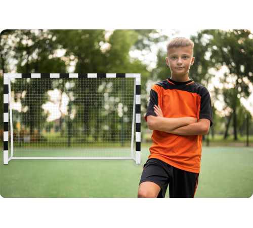 Ворота футбольні Neo‑Sport NS‑465 300 х 200 х 90 см, чорно-білі