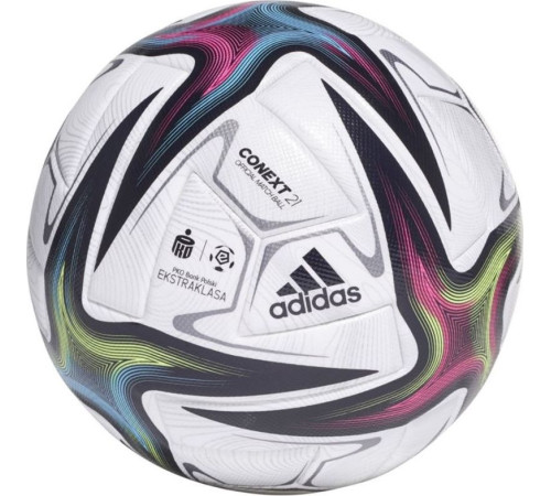 Футбольний м'яч Adidas Conext 21 Ekstraklasa PRO GU1550 GU1550 - білий зі вставками Футбольний м'яч Adidas Conext 21 Ekstraklasa PRO GU1550 GU1550 - білий зі вставками
