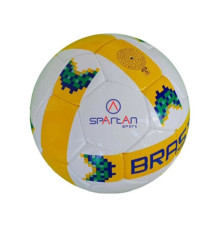 М'яч футбольний SPARTAN Brasil Cordlay розмір 5, біло-жовтий