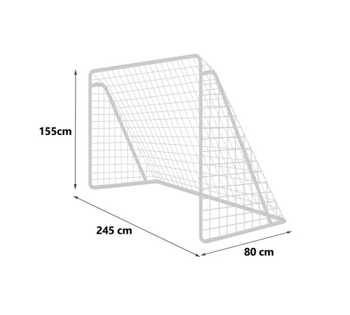 Ворота футбольні 245 x 155 x 80 см + мішень