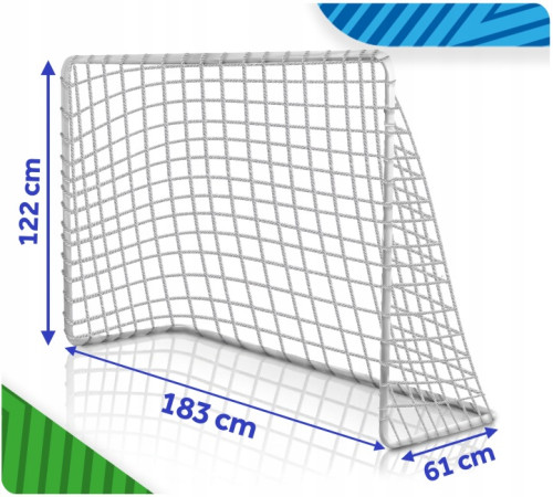 Ворота футбольні Neo‑Sport NS‑485-2 183 х 122 х 61 см, білі
