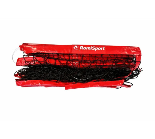 Сітка волейбольна Romi Sport "Професійна 9,5 м.", 3 мм.(PP) black/red