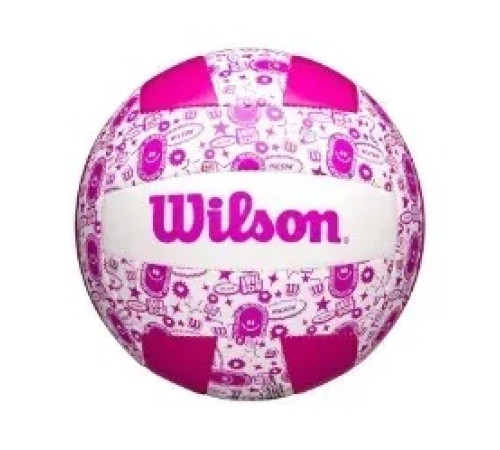 М'яч волейбольний Wilson STAMP VB розмір 5, біло-рожевий