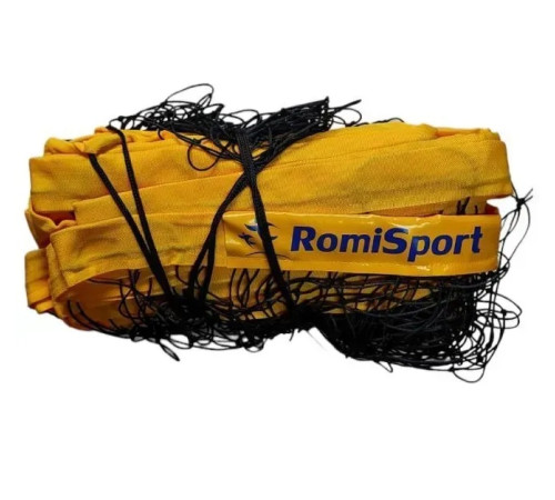 Сітка волейбольна Romi Sport 0,27 см.капрон, 9.5 м, жовта