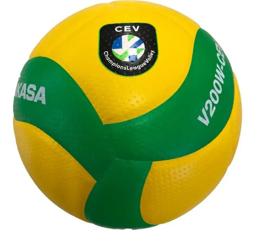 М'яч волейбольний Mikasa V200W-CEV розмір 5, жовто-зелений