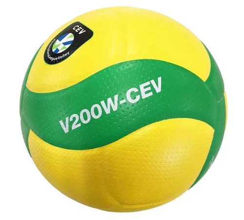 М'яч волейбольний Mikasa V200W-CEV розмір 5, жовто-зелений