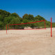 Zestaw do siatkówki plażowej czerwony na boisko 16x8 m: słupki stalowe, siatka, linie, tuleje Набір волейбольний SPORTPOLAND 1296, 16 х 8 м