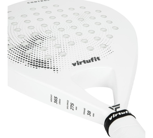 Ракетка для падел тенісу VIRTUFIT CONTROL, біло-чорна