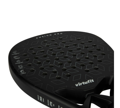 Ракетка для падел тенісу VIRTUFIT FUSION PRO, чорно-срібляста