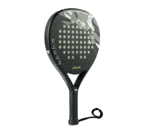 Ракетка для падел тенісу VIRTUFIT PRECISION PRO, чорно-золотиста
