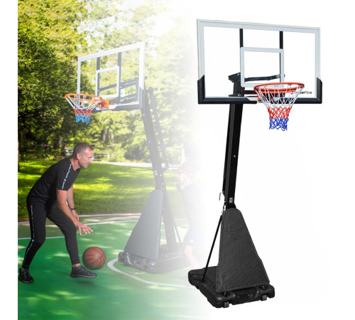 Стійка баскетбольна регульована inSPORTline Dunkster III 305 см, чорно-біла