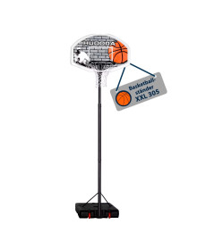 Стійка баскетбольна Hudora Stand XXL 260–305 см, чорно-біла