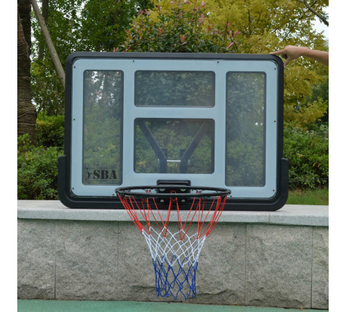 Щит баскетбольний SBA S007 110 x 75 см, чорно-сірий