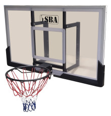 Щит баскетбольний SBA S030B 140 x 80 см, чорно-сірий