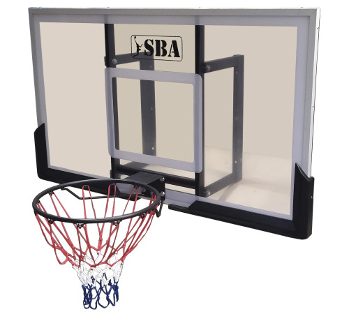 Щит баскетбольний SBA S030B 140 x 80 см, чорно-сірий