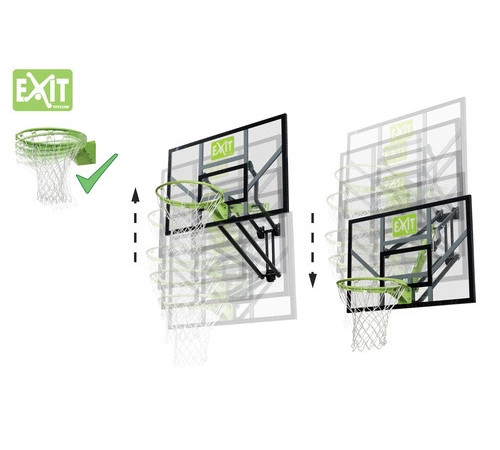 Щит баскетбольний EXIT Galaxy 116 х 77 см, чорно-зелений