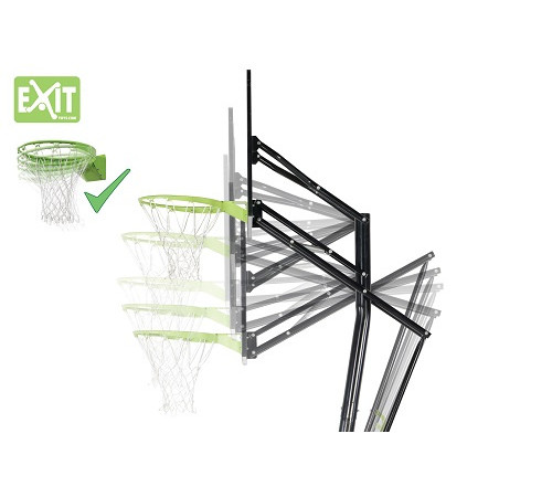 Стійка баскетбольна Exit Galaxy 230–305 см, чорно-зелена