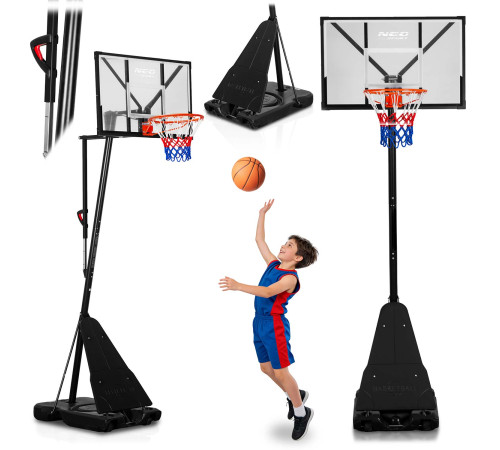 Kosz do koszykówki regulowany 160-305cm stabilny duży Neo-Sport NS-284