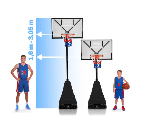 Kosz do koszykówki regulowany 160-305cm stabilny duży Neo-Sport NS-284