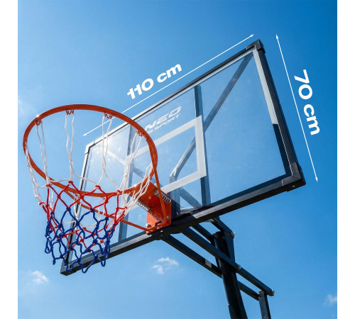 Kosz do koszykówki regulowany 160-305cm stabilny duży Neo-Sport NS-284