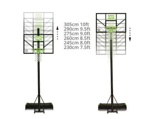 Переносна баскетбольна стійка EXIT Comet зелений/чорний