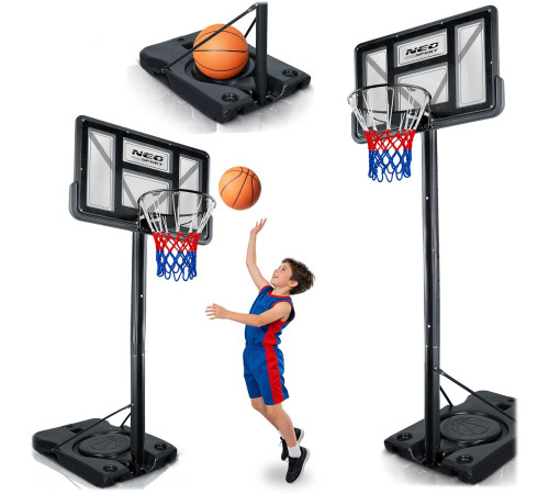 Стійка для баскетболу Neo‑Sport NS‑283 170-305 см, чорна