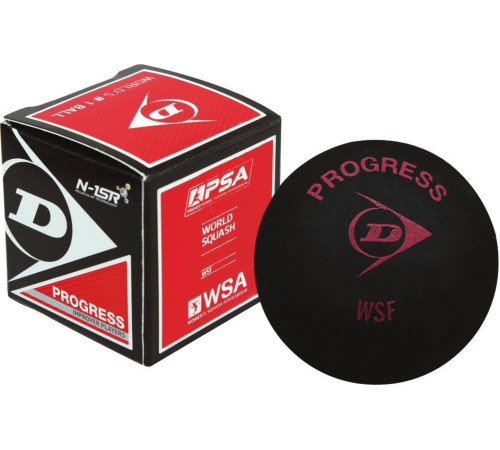 М'ячі для сквошу Dunlop Progress 12 шт, чорні М'ячі для сквошу Dunlop Progress 12 шт, чорні
