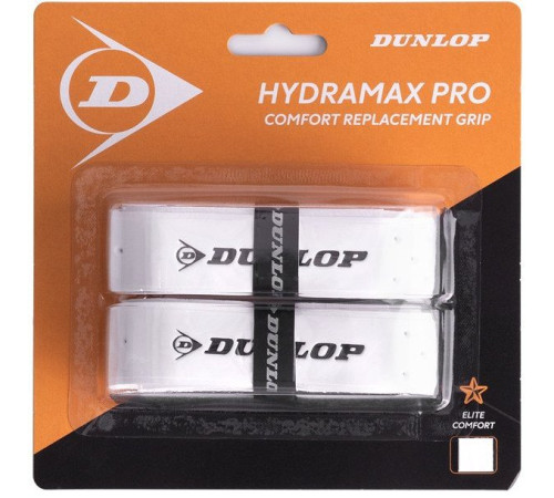 Обмотка для сквош-ракетки Dunlop Hydramax PRO 2 шт, біла Обмотка для сквош-ракетки Dunlop Hydramax PRO 2 шт, біла