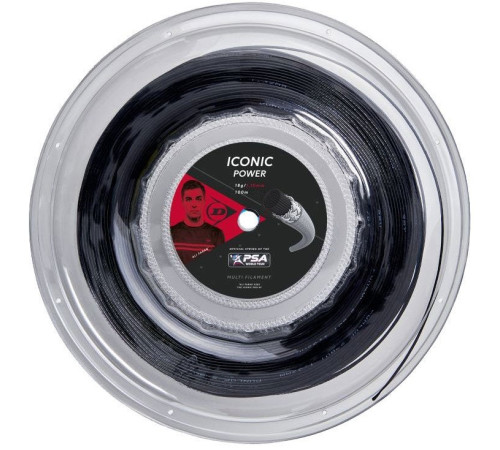 Сітка для сквош-ракетки Dunlop Iconic PRO AF 18G 10M, чорна Сітка для сквош-ракетки Dunlop Iconic PRO AF 18G 10M, чорна