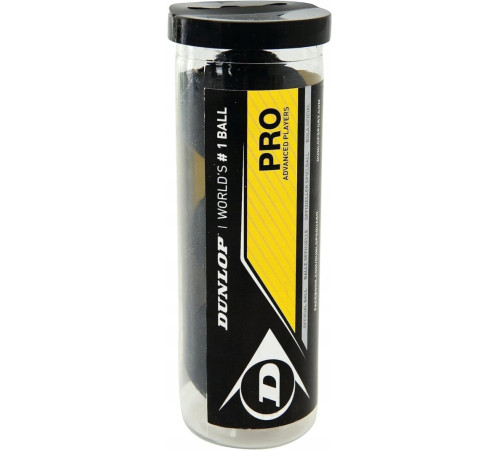 М'ячі для сквошу Dunlop PRO 3 шт, чорні М'ячі для сквошу Dunlop PRO 3 шт, чорні