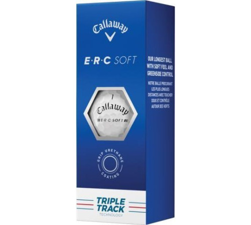 М'ячі для гольфу Callaway Erc Soft Triple Track 2023 12 шт, білі М'ячі для гольфу Callaway Erc Soft Triple Track 2023 12 шт, білі