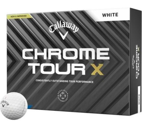 М'ячі для гольфу Callaway Chrome Tour X 12 шт, білі М'ячі для гольфу Callaway Chrome Tour X 12 шт, білі