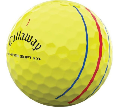 М'ячі для гольфу Callaway Chrome Soft X Triple Track 12 шт, жовті М'ячі для гольфу Callaway Chrome Soft X Triple Track 12 шт, жовті