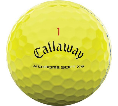 М'ячі для гольфу Callaway Chrome Soft X Triple Track 12 шт, жовті М'ячі для гольфу Callaway Chrome Soft X Triple Track 12 шт, жовті