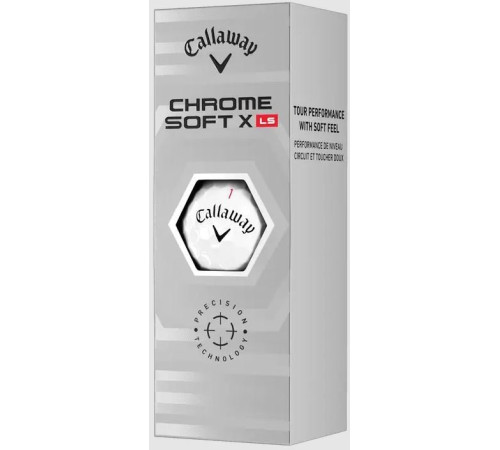 М'ячі для гольфу Callaway Chrome Soft X LS 12 шт, білі М'ячі для гольфу Callaway Chrome Soft X LS 12 шт, білі