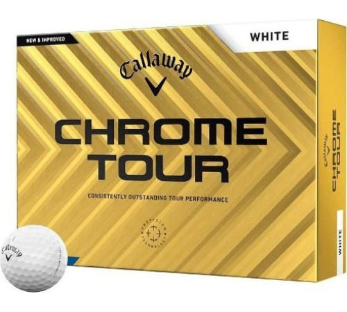 М'ячі для гольфу Callaway Chrome Tour 12 шт, білі М'ячі для гольфу Callaway Chrome Tour 12 шт, білі