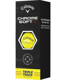 М'ячі для гольфу Callaway Chrome Soft X Triple Track 3 шт, жовті