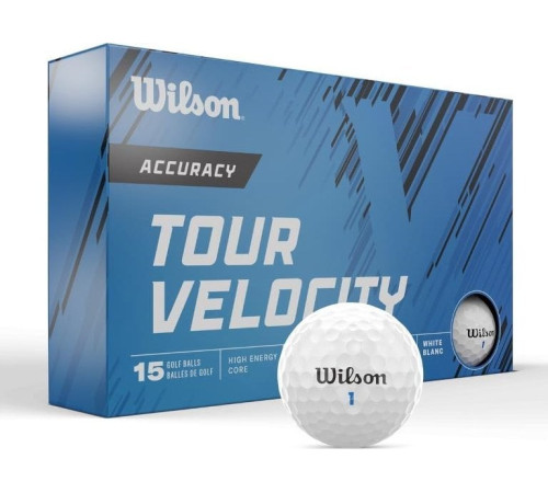 М'ячі для гольфу Wilson Tour Velocity Accuracy 15 шт, білі М'ячі для гольфу Wilson Tour Velocity Accuracy 15 шт, білі