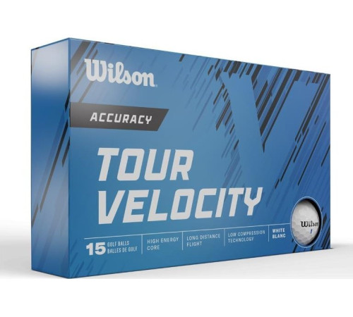 М'ячі для гольфу Wilson Tour Velocity Accuracy 15 шт, білі М'ячі для гольфу Wilson Tour Velocity Accuracy 15 шт, білі