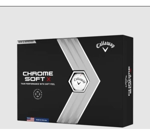 М'ячі для гольфу Callaway Chrome Soft X 12 шт, білі М'ячі для гольфу Callaway Chrome Soft X 12 шт, білі