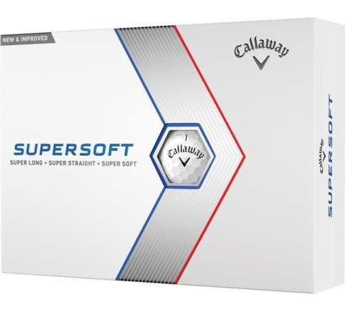 М'ячі для гольфу Callaway Supersoft 12 шт, білі М'ячі для гольфу Callaway Supersoft 12 шт, білі