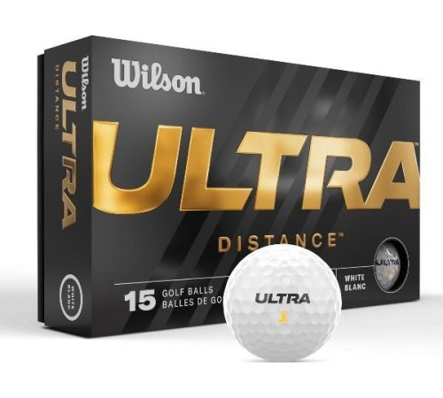 М'ячі для гольфу Wilson ULTRA Distance 2023 15 шт, жовті М'ячі для гольфу Wilson ULTRA Distance 2023 15 шт, жовті