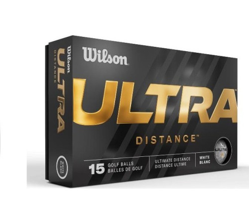 М'ячі для гольфу Wilson ULTRA Distance 2023 15 шт, жовті М'ячі для гольфу Wilson ULTRA Distance 2023 15 шт, жовті