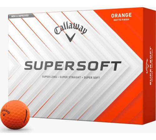М'ячі для гольфу Callaway Supersoft 12 шт, помаранчеві М'ячі для гольфу Callaway Supersoft 12 шт, помаранчеві