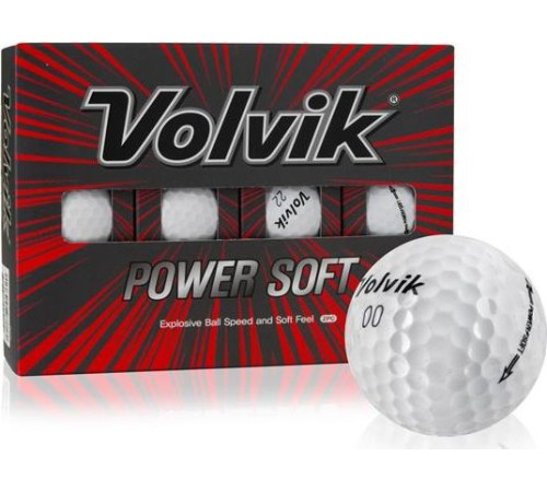 М'ячі для гольфу Volvik Power Soft 12 шт, білі М'ячі для гольфу Volvik Power Soft 12 шт, білі