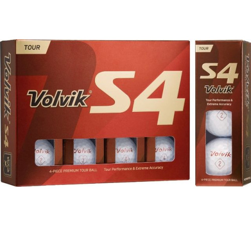 М'ячі для гольфу Volvik Tour S4 12 шт, білі М'ячі для гольфу Volvik Tour S4 12 шт, білі