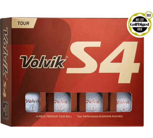М'ячі для гольфу Volvik Tour S4 12 шт, білі М'ячі для гольфу Volvik Tour S4 12 шт, білі
