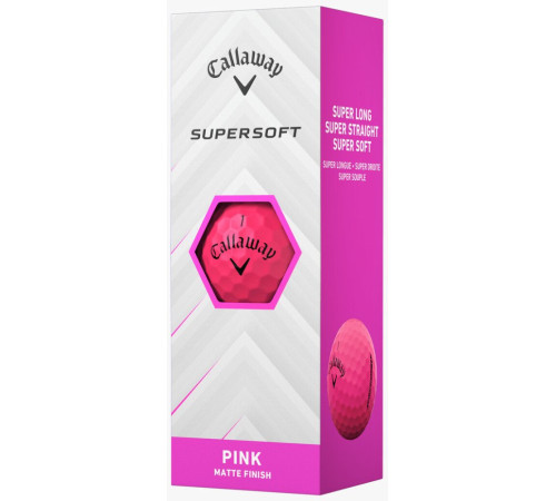 М'ячі для гольфу Callaway Supersoft 2025 12 шт, рожеві