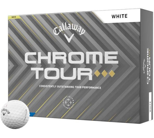 М'ячі для гольфу Callaway Chrome Tour Triple Diamond 2025 12 шт, білі М'ячі для гольфу Callaway Chrome Tour Triple Diamond 2025 12 шт, білі