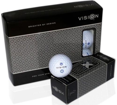 М'ячі для гольфу Vision PRO-TOUR X * WJB 12 шт, біло-сині М'ячі для гольфу Vision PRO-TOUR X * WJB 12 шт, біло-сині